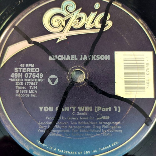 Michael Jackson Billie Jean You Can't Win Part 1 12" Vinyl Maxi Single US 1989
