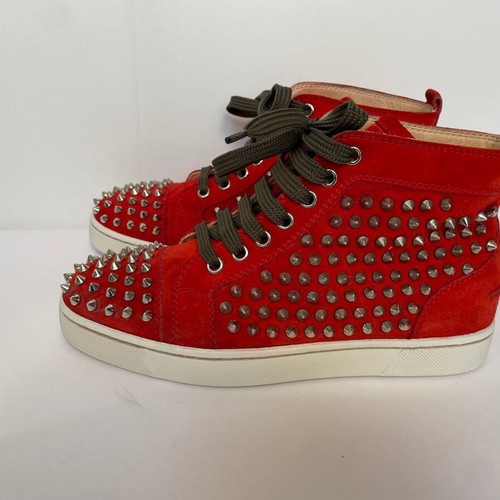 Christian Louboutin suede sneakers used, size 37.5, orange