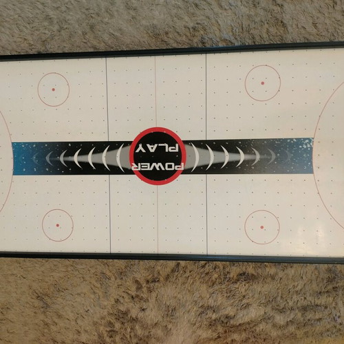Air hockey table used with 2 sticks and 2 pucks