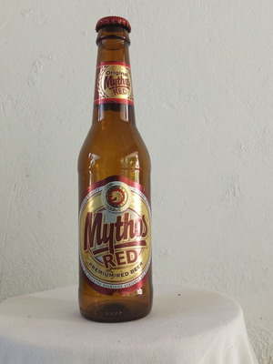 Mythos Red collectible beer bottle, Greek 2000s