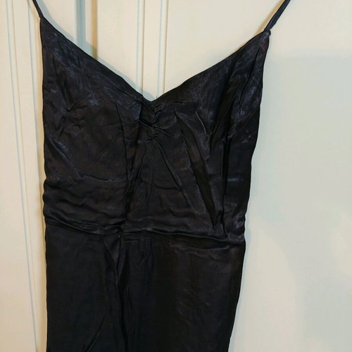 Bershka black satin one-piece jumpsuit new, size M