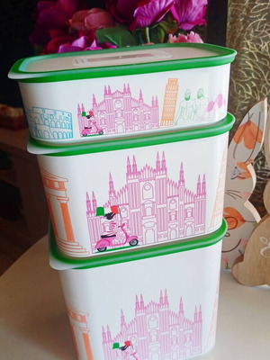 Tupperware Rome canister set of 3 500 ml, 1.3 lt and 2.1 lt new