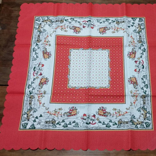 Christmas tablecloth new, 85×85 cm, polyester fabric