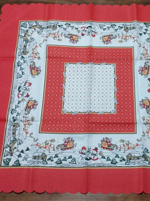 Christmas tablecloth new, 85×85 cm, polyester fabric