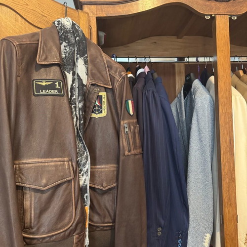 Aeronautica Militare leather bomber brown like new, size L