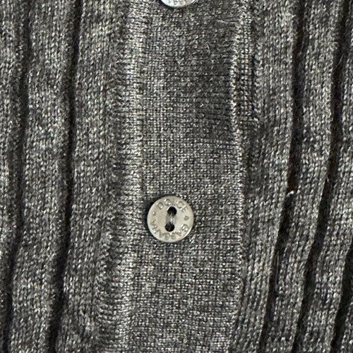 Dolce & Gabbana Vintage Ribbed Knit Henley Polo Shirt like new, grey