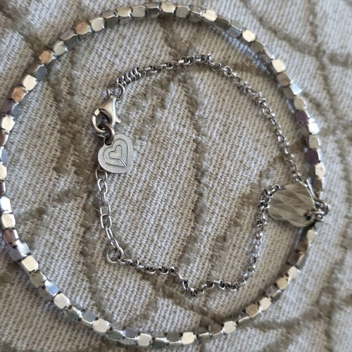 Oxette Silver Forged Bracelet With Chain Like New