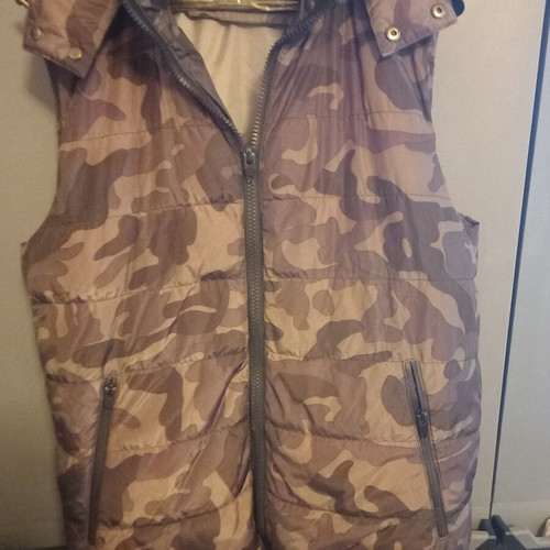 Bershka Military Gilet like new, gray and brown, size L