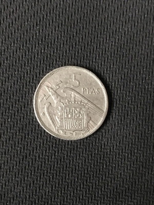 Spain 5 pesetas 1957 used