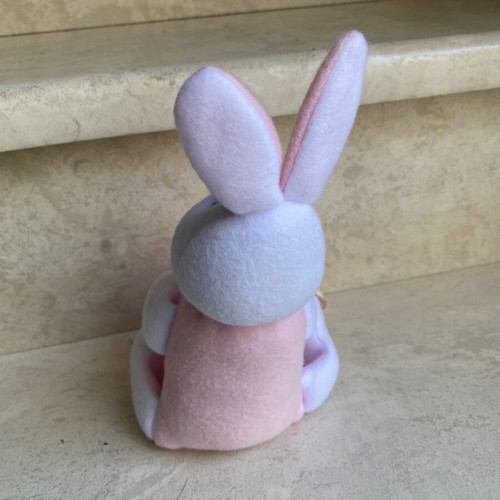 Plush Bunny with Pink Gift Pouch 20cm, like new