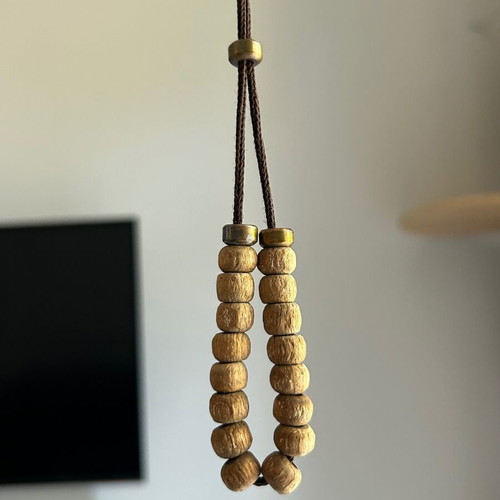 Komboloi old handmade wooden worry beads used