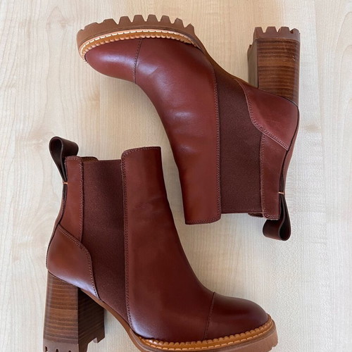 See By Chloe brown ankle boots size 38.5 like new