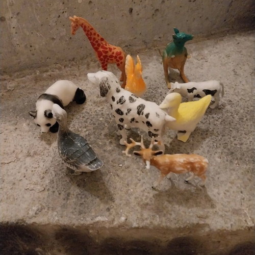 Plastic animal toys used