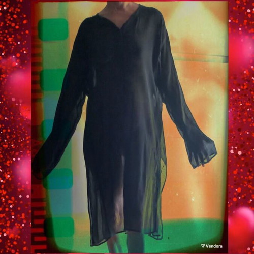 Caftan Shriram black, new, airy with side slits