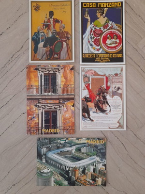 Madrid postcards new, set of 5 pieces