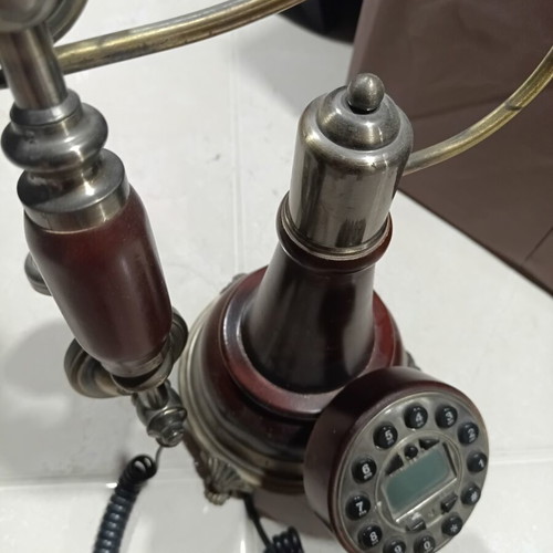 Telephone vintage used, decorative, brown, cordless