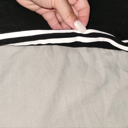 Leggings with stripe like new, black and white, size S/M