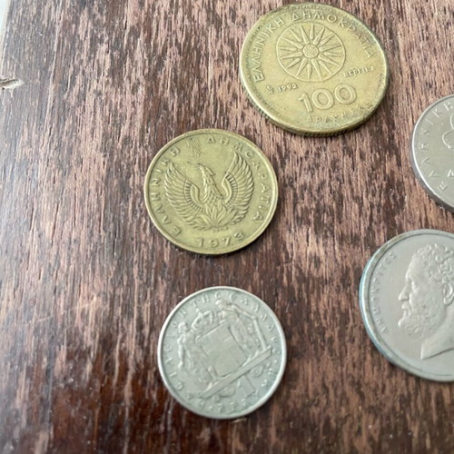 Drachma coins used, all together, in good condition