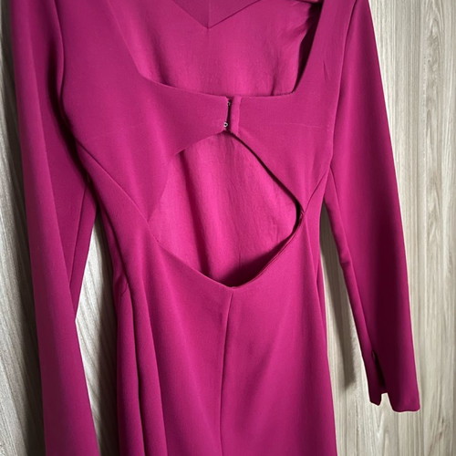 Zara short fuchsia dress used with open back and long sleeve