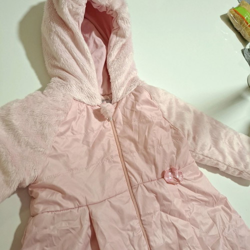 Marasil long coat for baby girl 9-12 months 80cm pink like new
