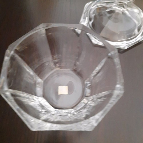 Glass fondant dish for chocolates used