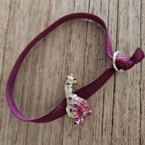 Bracelet with giraffe and rhinestones, new