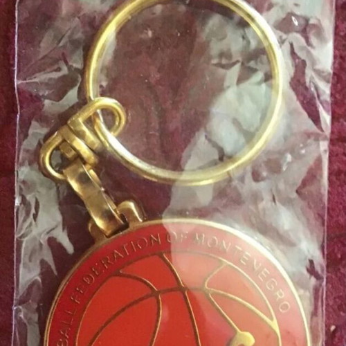Montenegro basketball keychain, orange and gold