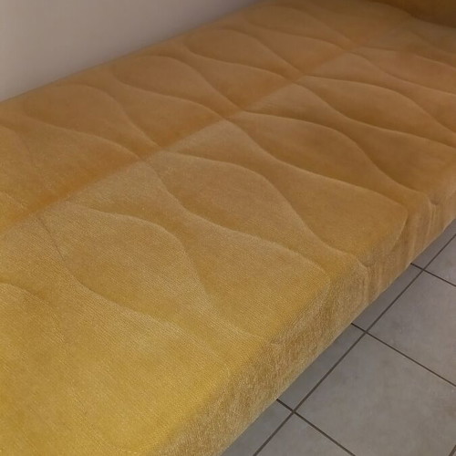 4-seat sofa bed with cover and two cushions