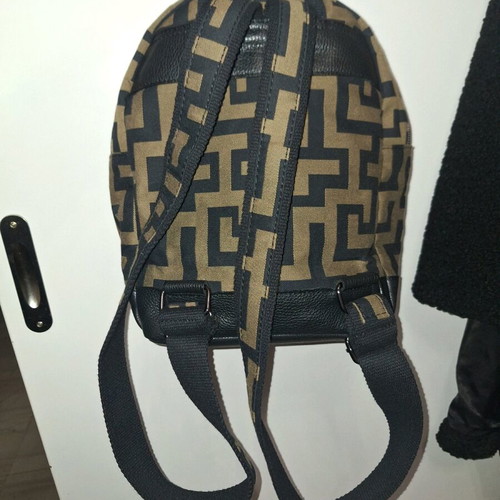 El Bag Tsantilis backpack like new, black with green olive and burgundy