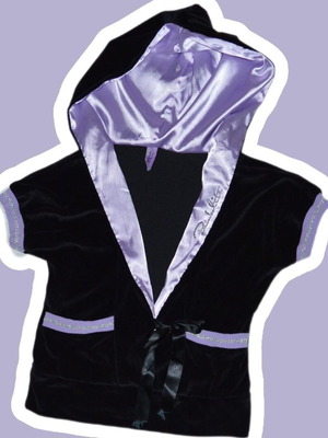 Bambolita hoodie like new, black and purple velour, size L