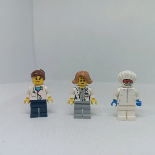 Lego figures set of 3 like new, medical and doctor characters