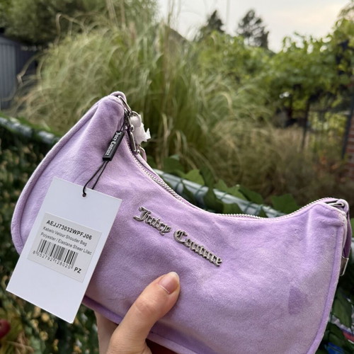 Juicy Couture velour shoulder bag, lavender