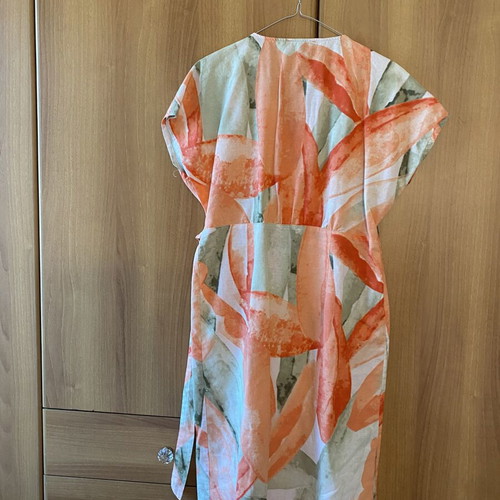 Esmara Linen Floral Dress new, orange and green