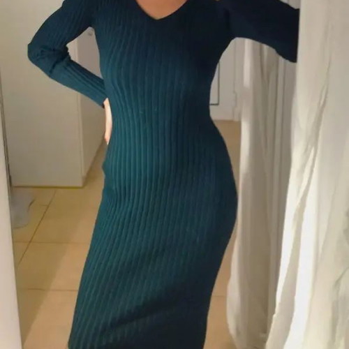 Fitted rib midi dress cypress like new