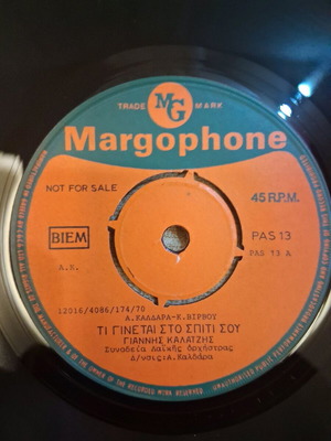45 RPM record new, laiko with Giannis Kalatzis