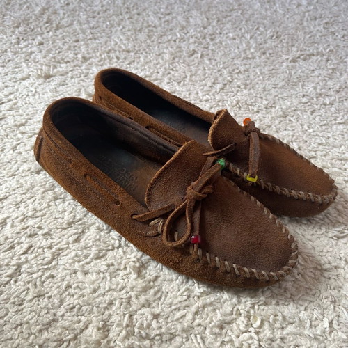 Minnetonka brown suede moccasins used, size 40