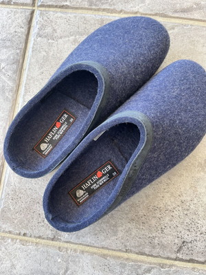 Haflinger wool slippers unisex new, size 38, blue