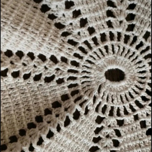 Crochet tablecloth for round table diameter 1.06m handmade vintage