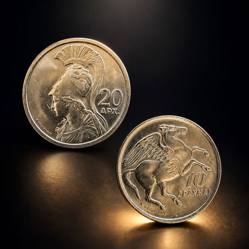 Collectible Junta 1973 coins like new, set of 20 & 10 drachmas