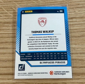 Κάρτα Thomas Walkup Ολυμπιακός Panini Euroleague 2024-25 Press Proof