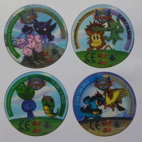 Pokemon Tazos League 2 collectible set of 4 used