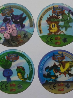 Pokemon Tazos League 2 collectible set of 4 used