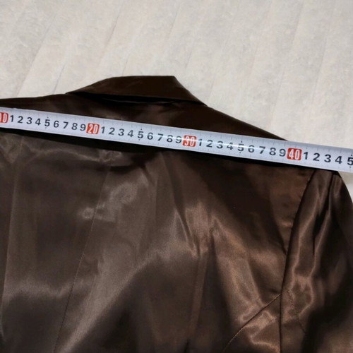 Lacrima satin jacket like new, brown, crystal clasp closure