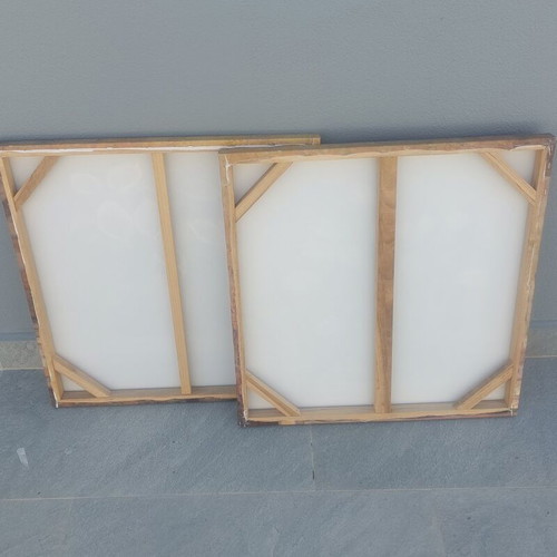 Decorative set of two 50x50 cm canvas prints on MDF, new