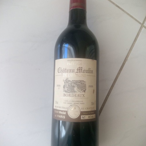 Bordeaux wine gold medal 2005, new