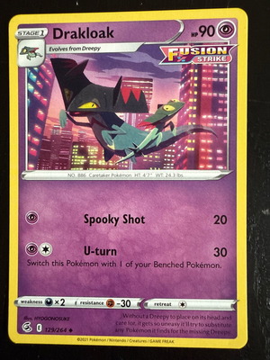 Drakloak (129/264) Pokémon Fusion Strike card used
