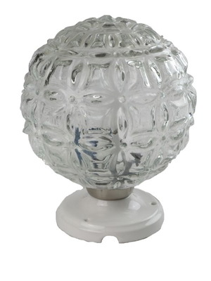 Table lamp new with ceramic base and glass from 1960