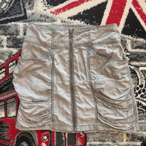 Sel By Peppercorn Zip Front Skirt grey size 36 small tencel like new