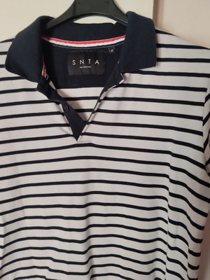 Striped men's shirt with collar and buttons like new, size M