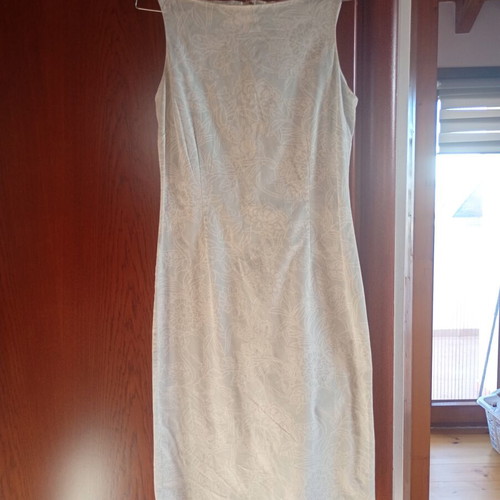 Zara cotton midi dress used, turquoise with white flowers
